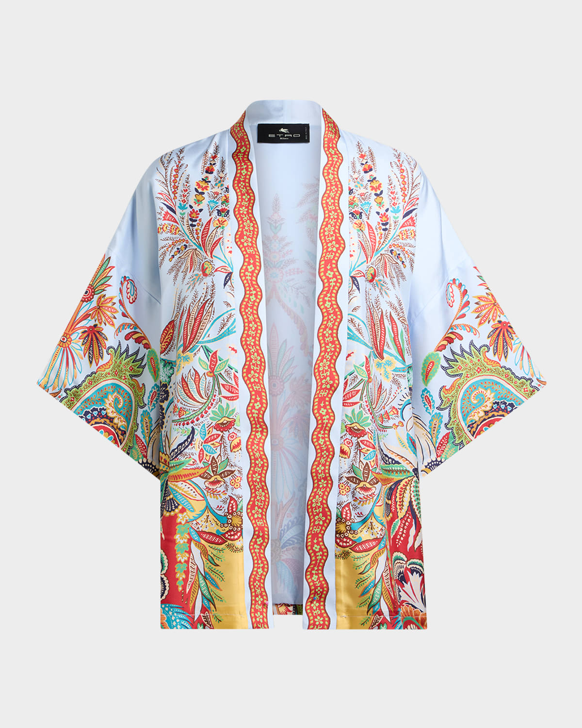 Etro Kesa Multicolor Silk Kaftan Jacket