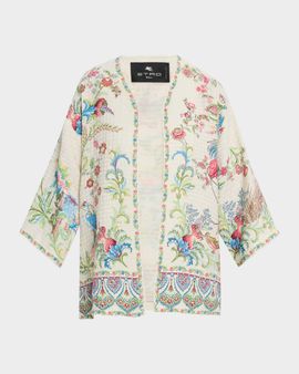 Etro Kesa Paisley Cotton Open Jacket