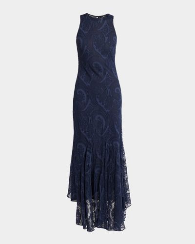 Etro Long Sleeveless Paisley Jacquard Dress