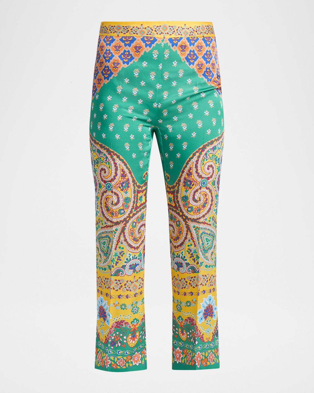 Etro Paisley Cropped Bootcut Trousers