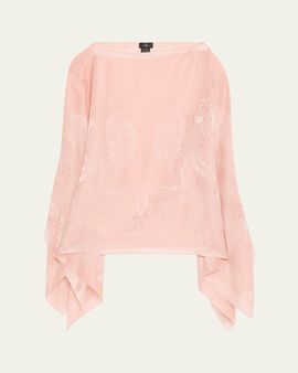 Etro Paisley Jacquard Cape Top