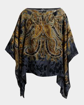 Etro Paisley Poncho Top