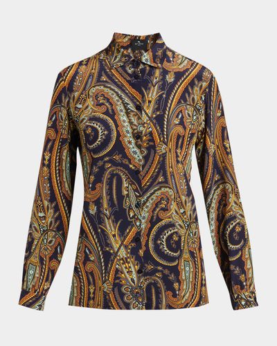 Etro Paisley Print Silk Button-Down Shirt