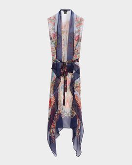 Etro Paisley Silk Belted Foulard Vest