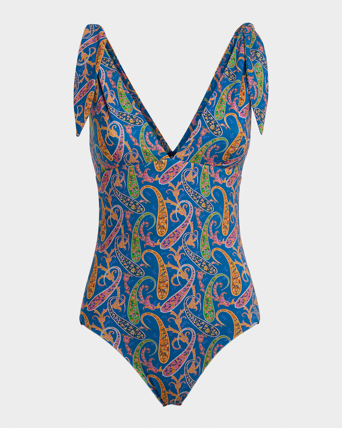 Etro Paisley Tie-Shoulder One-Piece Swimsuit