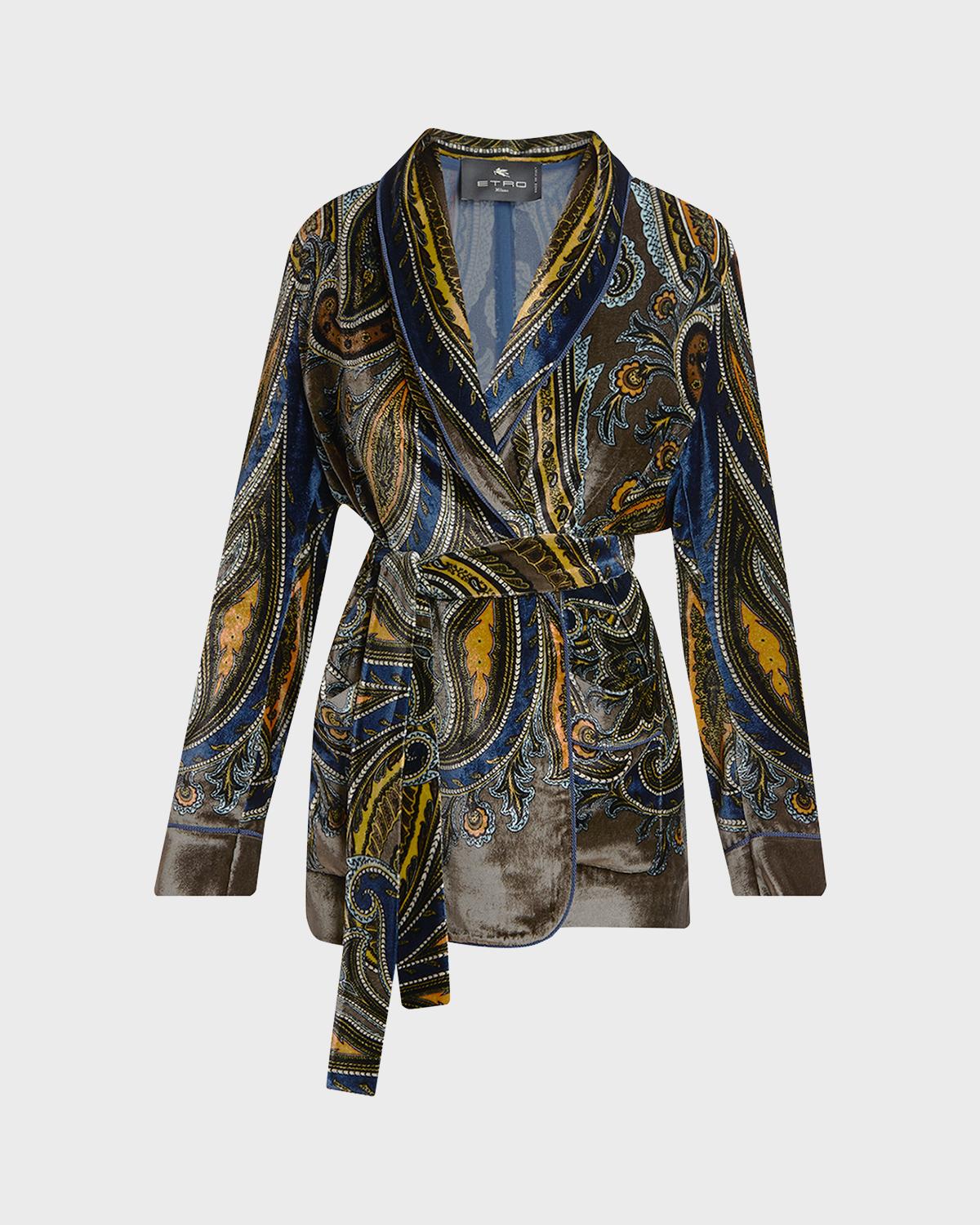 Etro Paisley Velvet Wrap Jacket