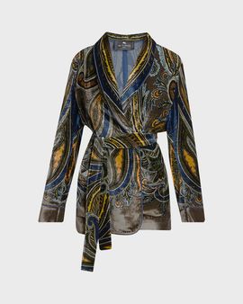 Etro Paisley Velvet Wrap Jacket