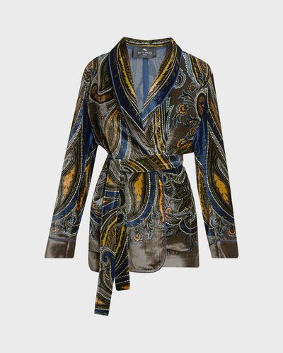 Etro Paisley Velvet Wrap Jacket