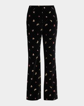 Etro Polka-Dot Velvet Flare Trousers