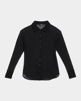 Etro Semi-Sheer Knit Button-Down Top