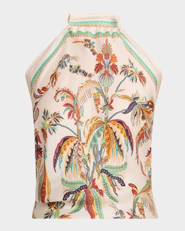 Etro Silk Halter Triangle Top