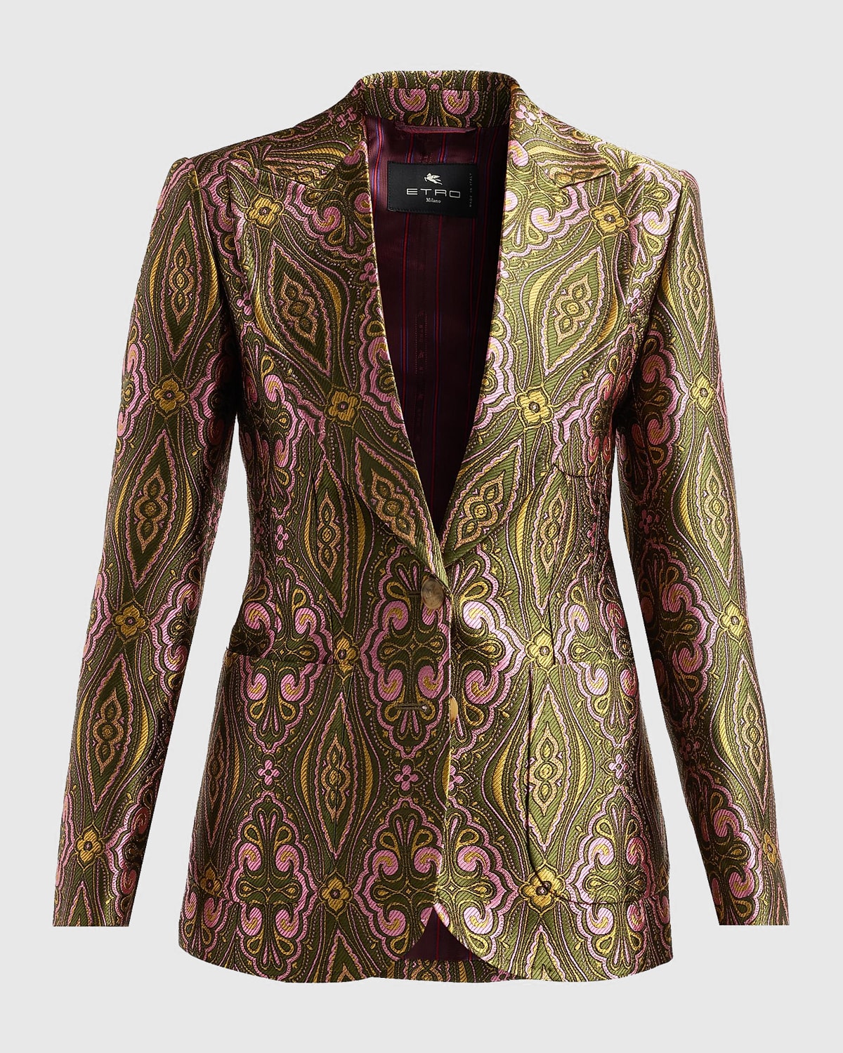 Etro Single-Breasted Jacquard Tailored Jacket