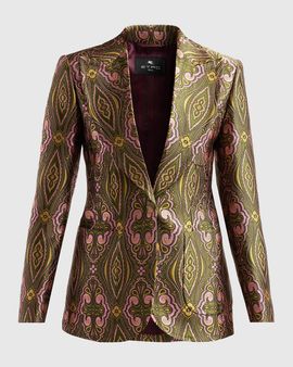 Etro Single-Breasted Jacquard Tailored Jacket