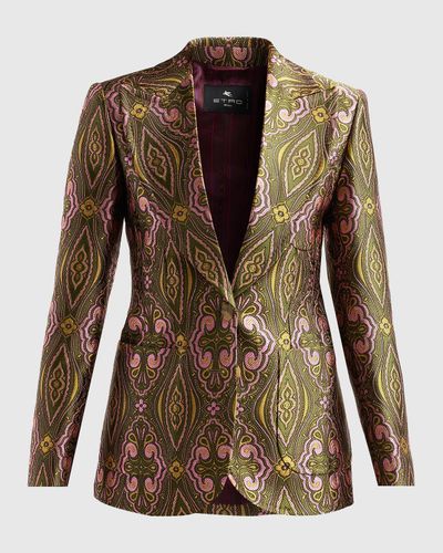 Etro Single-Breasted Jacquard Tailored Jacket