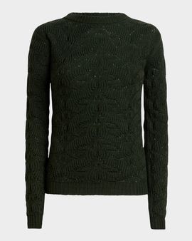 Etro Textured Pointelle Wool Crewneck Sweater