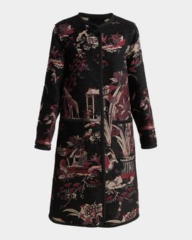 Etro Toile Brocade Single-Breasted Long Coat