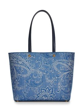 Etro Women's Essential Medium Paisley Denim Shopper Tote Bag