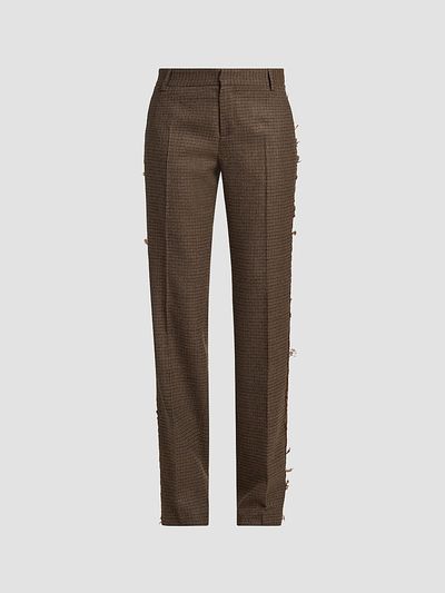 Etro Women's Feather Striped Wool Trousers