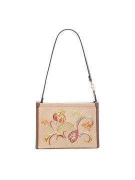 Etro Women's Floral-Embroidered Woven Pouch