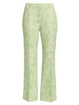 Etro Women's Floral Jacquard Boot-Cut Trousers