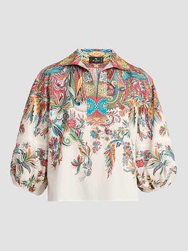 Etro Women's Floral Paisley Balloon-Sleeve Top