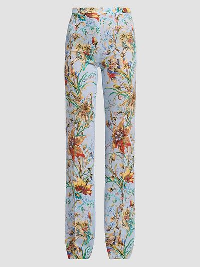 Etro Women's Floral Print Straight-Leg Trousers