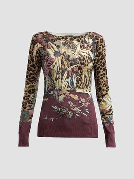 Etro Women's Jungle Silk-Cashmere Knit Top