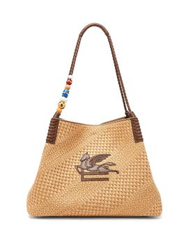 Etro Women's Large Libra Appliquéd Raffia Tote Bag