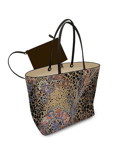 Etro Women's Leopard-Print Jacquard Tote Bag