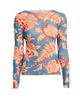 Etro Women's Lotus Print Mesh Long-Sleeve Top - 1