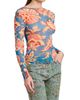 Etro Women's Lotus Print Mesh Long-Sleeve Top - 4