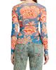 Etro Women's Lotus Print Mesh Long-Sleeve Top - 5