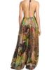 Etro Women's Metallic Lotus Paisley Silk Halter Gown - 5
