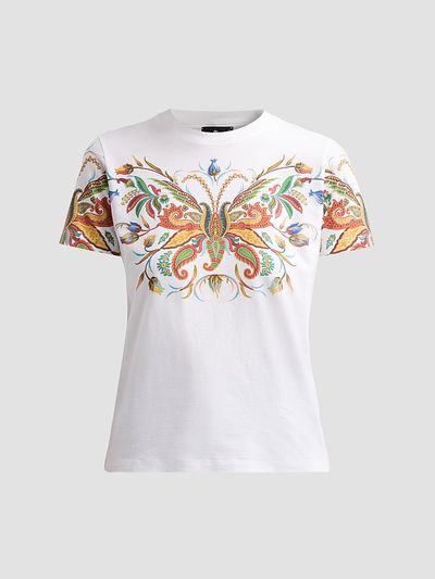 Etro Women's Paisley Butterfly Cotton T-Shirt