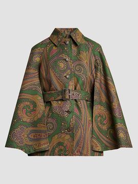 Etro Women's Paisley Cape-Sleeve Cotton-Blend Jacket