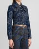 Etro Women's Paisley Cotton-Blend Crop Denim Jacket - 4