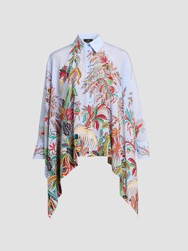 Etro Women's Paisley Handkerchief Hem Silk Shirt