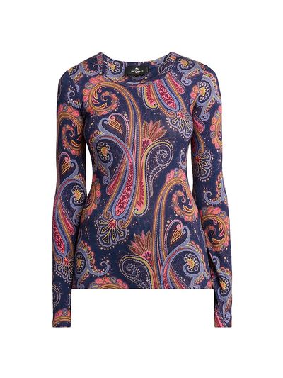 Etro Women's Paisley Print Jersey Top