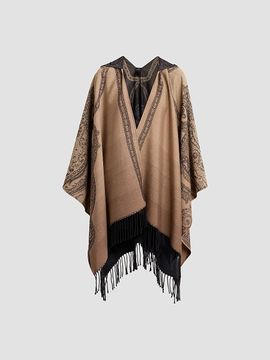 Etro Women's Printed Wool Fringe Cape