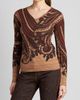 Etro Women's Stamped Paisley V-Neck Top - 4