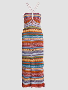 Etro Women's Striped Pointelle Knit Midi Dress