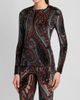 Etro Women's Velvet Paisley Sheer Top - 4