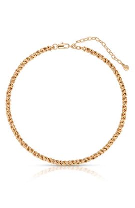 Ettika Ettika 18k Gold Plated Spiral Chain Necklace 