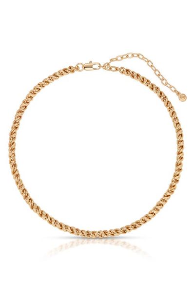 Ettika Ettika 18k Gold Plated Spiral Chain Necklace 