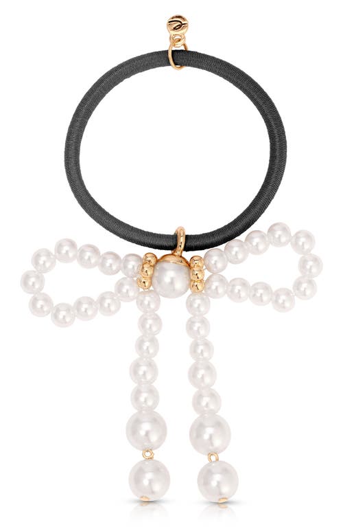 Ettika Ettika Aurora Faux Pearl Bow Hair Tie
