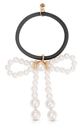 Ettika Ettika Aurora Faux Pearl Bow Hair Tie