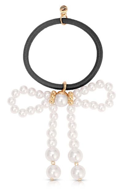 Ettika Ettika Aurora Faux Pearl Bow Hair Tie