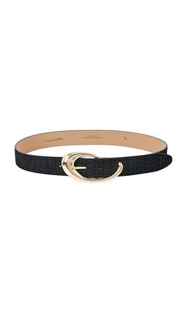 Ettika Ettika Black Croc Print Belt