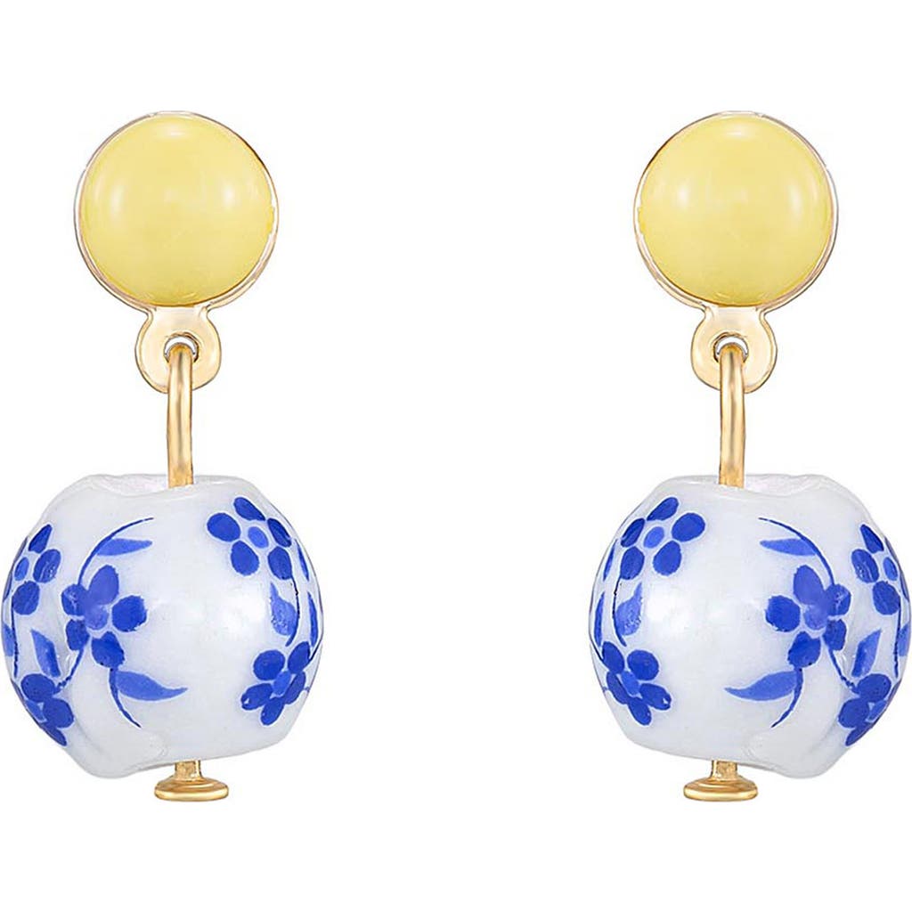 Ettika Ettika Chinoiserie Imitation Pearl Drop Earrings