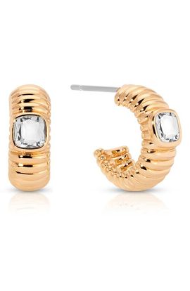 Ettika Ettika Contemporary Textured Small Hoop Earrings